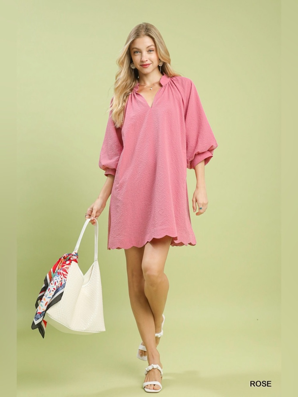 Umgee Textured Pocket Mini Dress | Rose🛍️